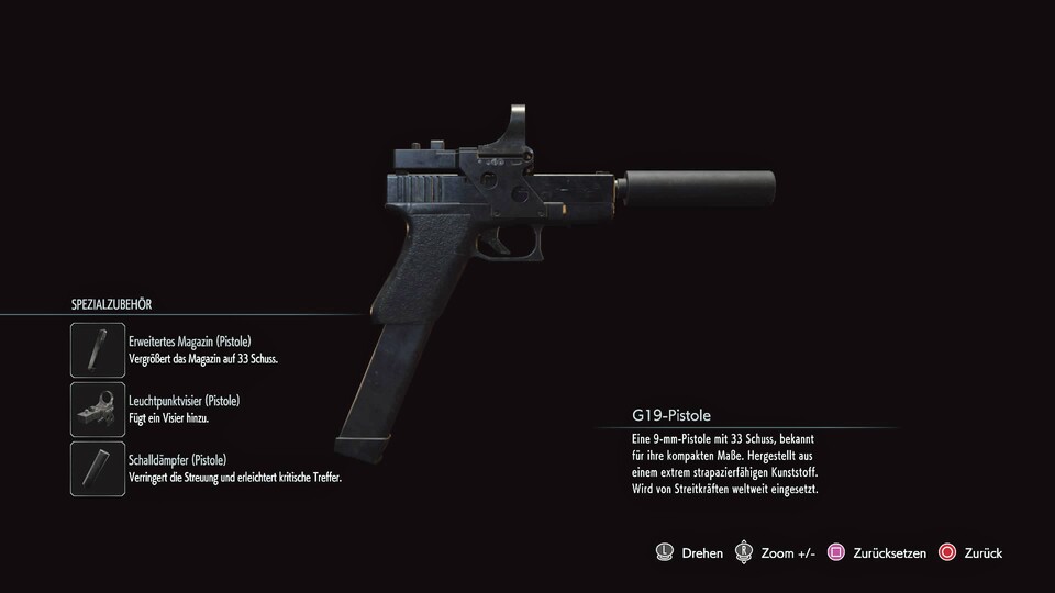 Die G19 ist eure Standardwaffe in Resident Evil 3