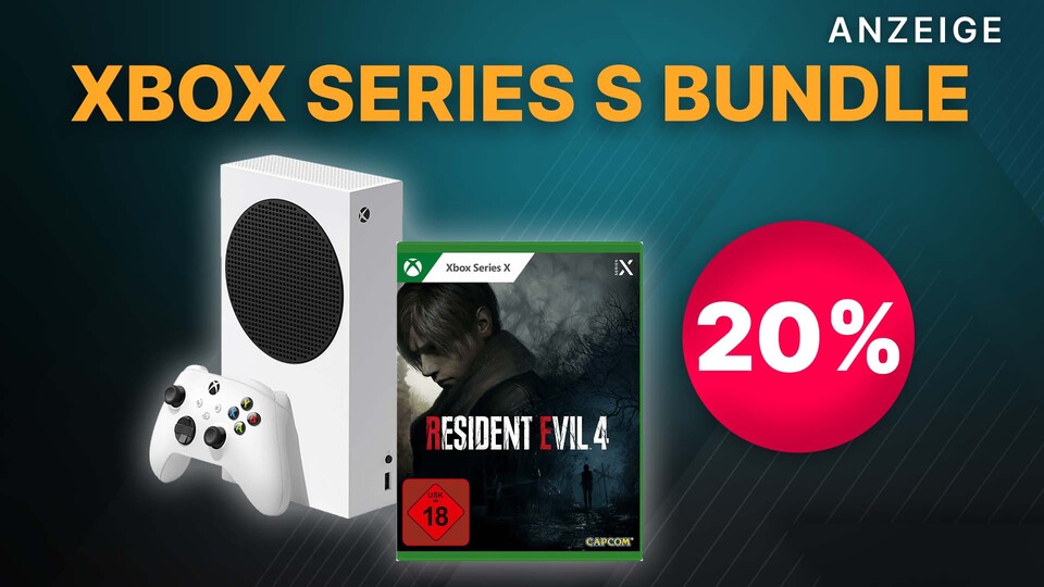 Die Xbox Series S gibt es derzeit im Bundle mit dem Resident Evil 4 Remake samt 20% Rabatt bei Amazon.