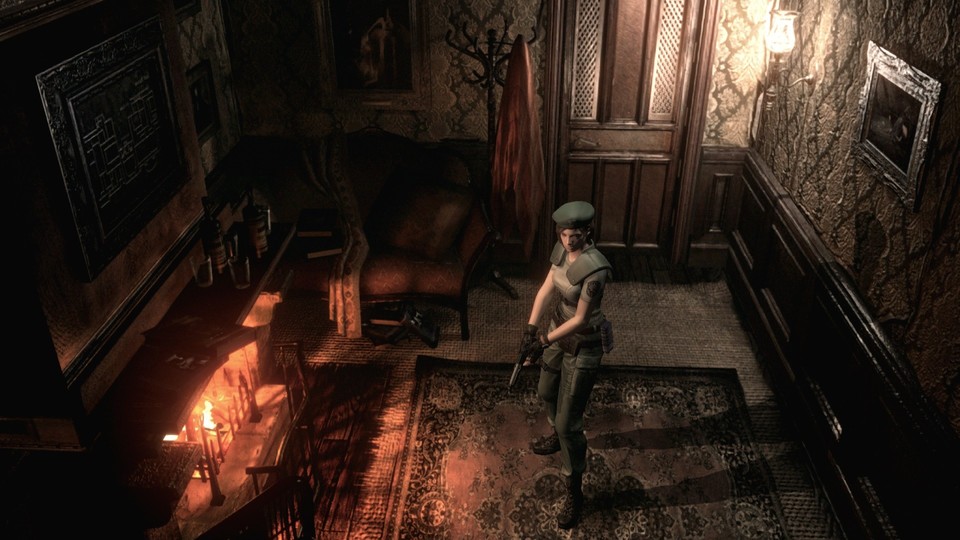 Resident Evil Remastered setzt auf ein klassisches Horrorhaus-Setting und nervenaufreibenden Survival-Horror.
