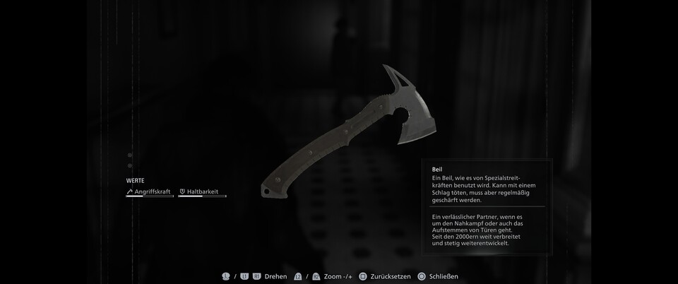 Die Werte des Beils.