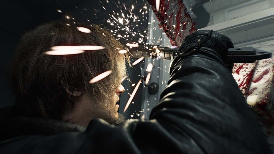 Wer das Resident Evil 4 Remake gespielt hat, erkennt das Parieren direkt wieder. Damit die Axt scharf bleibt, kann Leon sie zwischendrin wetzen.