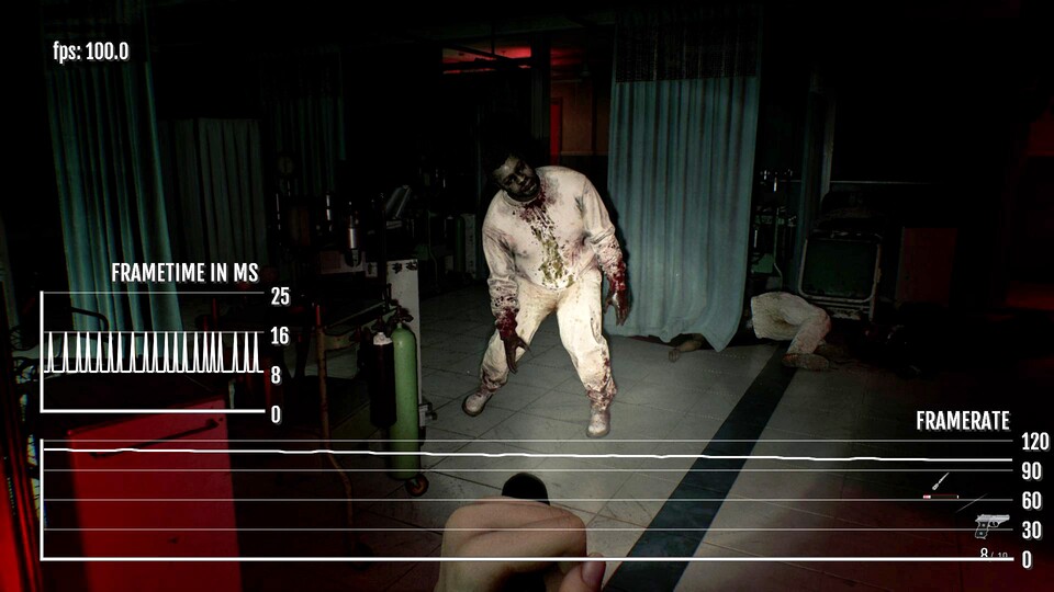 Während der Erkundung bleibt die Framerate im 120 Hertz-Modus weitgehend bei 120 fps, in Kämpfen geht es aber auch regelmäßig auf 80 bis 110 fps runter. VRR ist also angebracht.