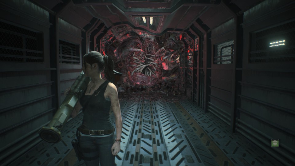 Am Ende eines Resident Evil sind die Feinde meist riesig, wir aber bestens bewaffnet.