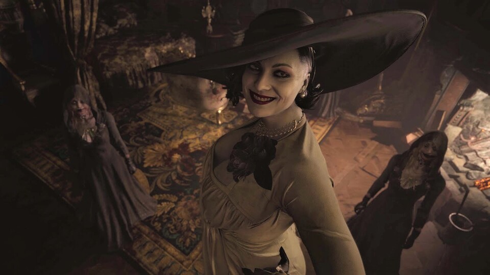 Lady Dimitrescu ist in Resident Evil 8 die gut gekleidete und sehr große Schlossherrin.