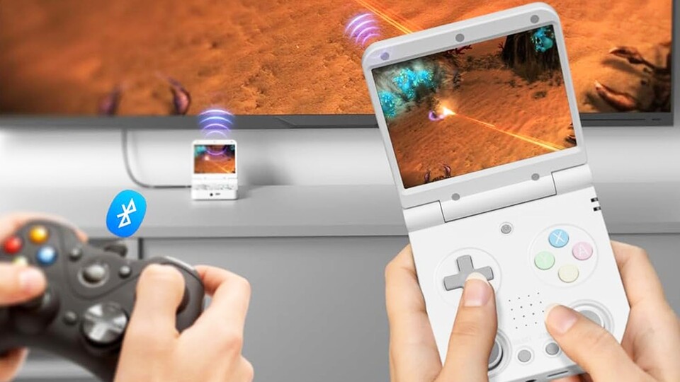 Über die TV-Verbindung und Bluetooth geht mit dem Miyoo Flip sogar Couch-Multiplayer.