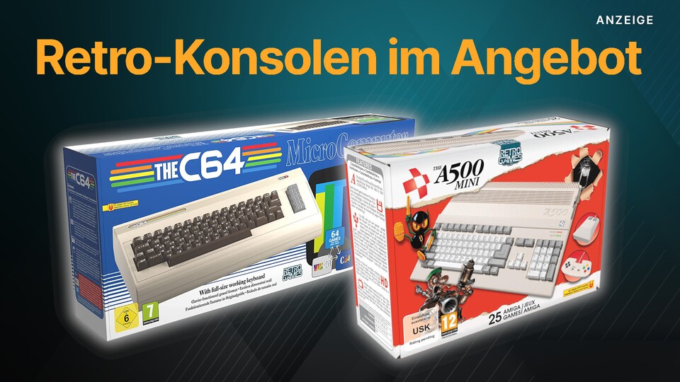 Bei Amazon gibt es jetzt die Retro-Konsolen Amiga A500 Mini und C64 Maxi im Angebot.