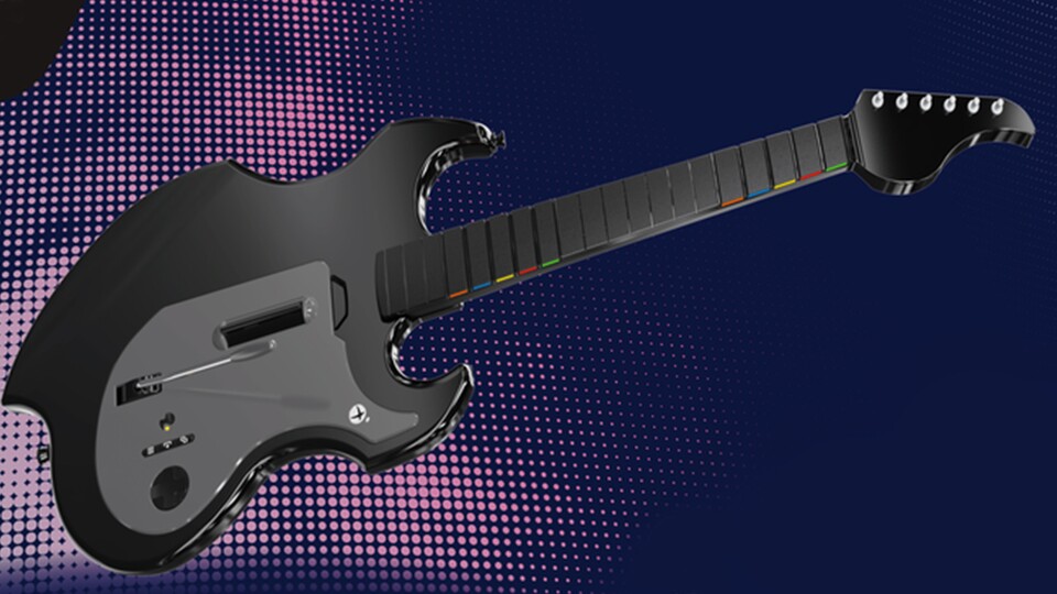 So sieht der neue Riffmaster Gitarren-Controlelr für PlayStation und Xbox aus.