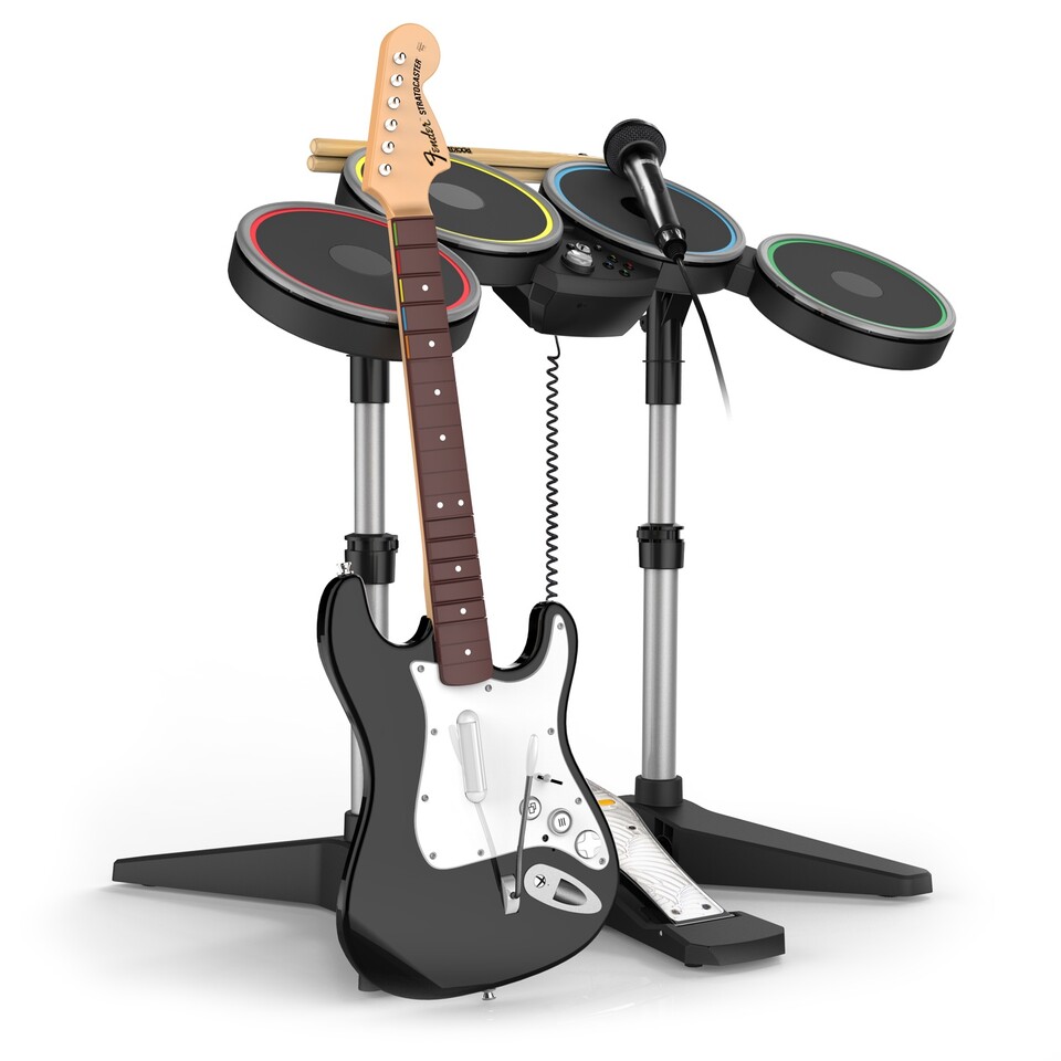 Rock Band 4 unterstützt haufenweise elektronische Plastik-Musikinstrumente, die allesamt wohl auch mit Xbox Series X/S und PS5 kompatibel sind.