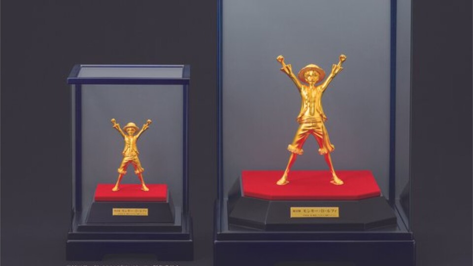 Ruffy in Gold: Zum Film One Piece Film: Gold gab es die Figur in zwei Größen. (© AT Press)