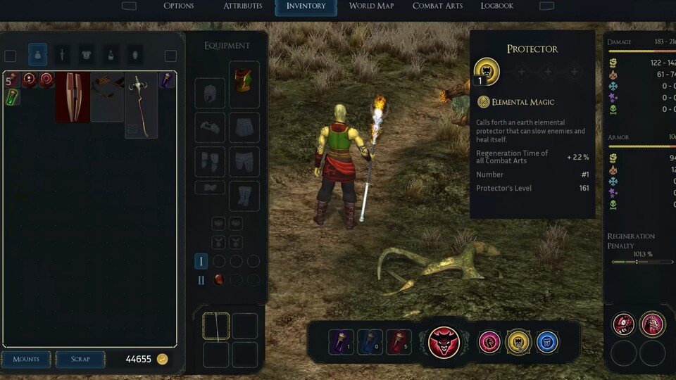 Das User Interface von Sacred 2 wurde überarbeitet, die Charakterentwicklung und Beutejagd im Diablo-Stil bleibt aber natürlich erhalten.