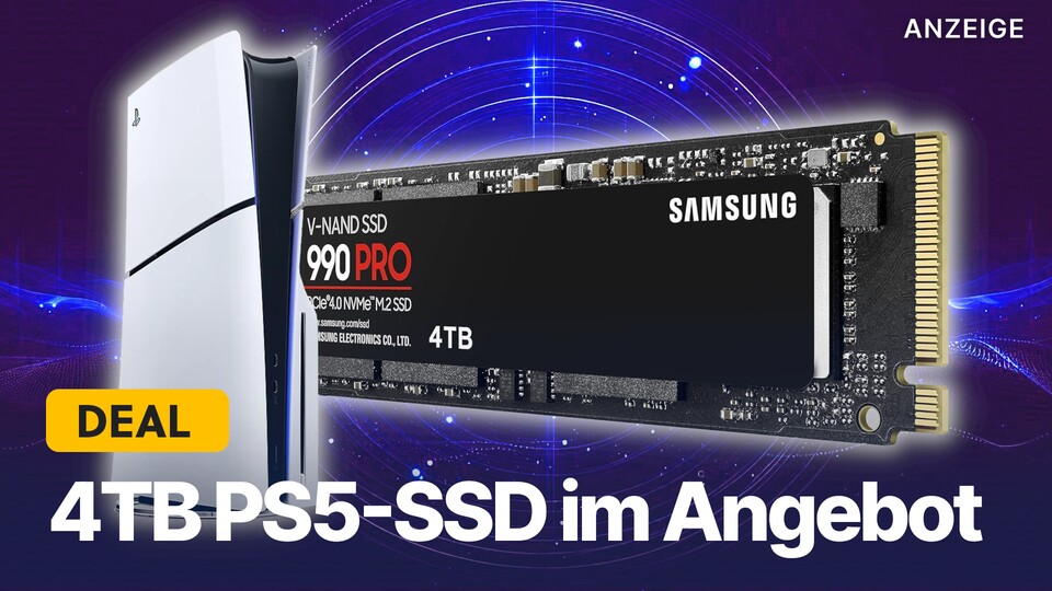 Viel Speicher und kurze Ladezeiten: Die Samsung 990 Pro PS5-SSD mit 4TB gibts jetzt bei Amazon im Top-Angebot.