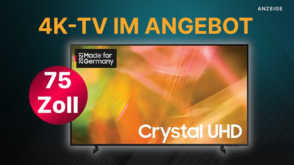 Den 4K-Fernseher Samsung AU8079 mit 75 Zoll gibt es jetzt bei Amazon zum Bestpreis.