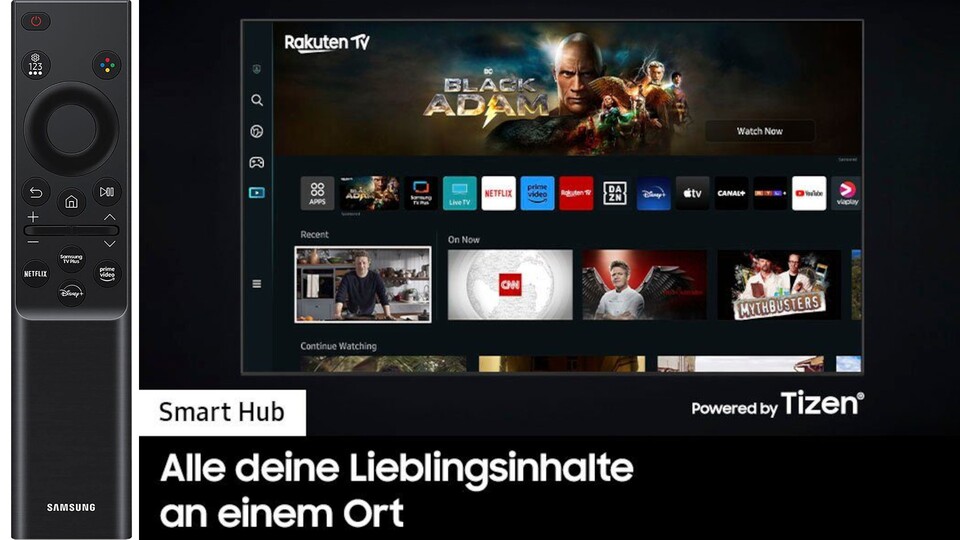 Der 4K-TV Samsung CU7179 bietet hervorragenden App-Support und eine komfortable Bedienung.