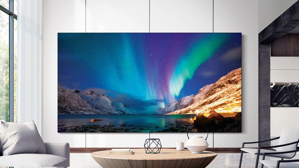 Micro LED-Fernseher sind ultradünn und haben fast keinen erkennbaren Rahmen. (Bildquelle: Samsung)