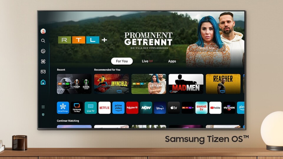 Das Tizen OS der Samsung 4K-Fernseher bietet einen hervorragenden App-Support.