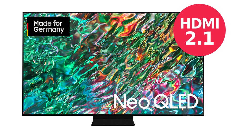 Der Samsung Neo QLED QN90B aus 2022 überzeugt beim Bild durch die hohe Helligkeit und beim Gaming durch vier HDMI-2.1-Anschlüsse.