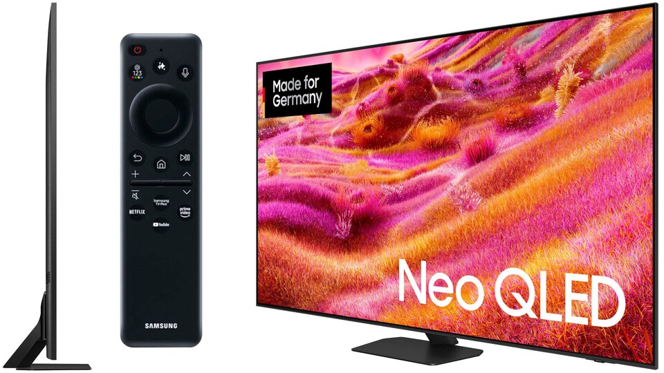Der Samsung QN90F ist ein schlanker Fernseher, der sich deshalb auch gut an die Wand hängen lässt.