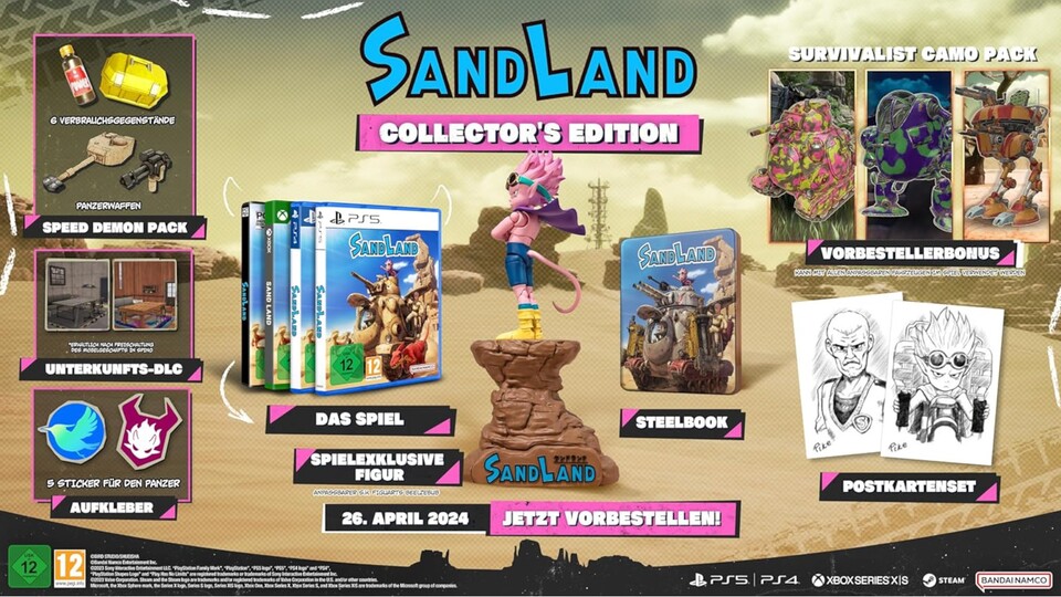 Hier die Inhalte der Sand Land Collectors Edition einschließlich Vorbestellerbonus im Überblick.