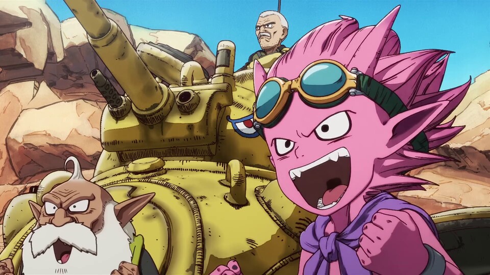 Die Hauptcharaktere im angekündigtem Spiel: Sheriff Rao auf einem Panzer, Thief (links) und Beelzebub (rechts). (Bild: ©Bandai Namco)