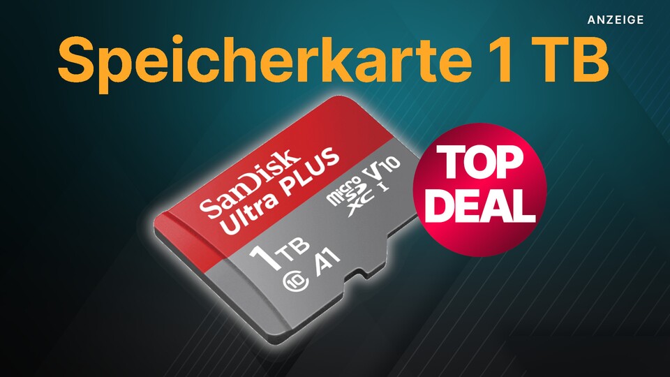 Mit der SanDisk Ultra Plus 1 TB MicroSD-Speicherkarte seid ihr eure Speicherplatzsorgen auf Nintendo Switch für lange Zeit los.