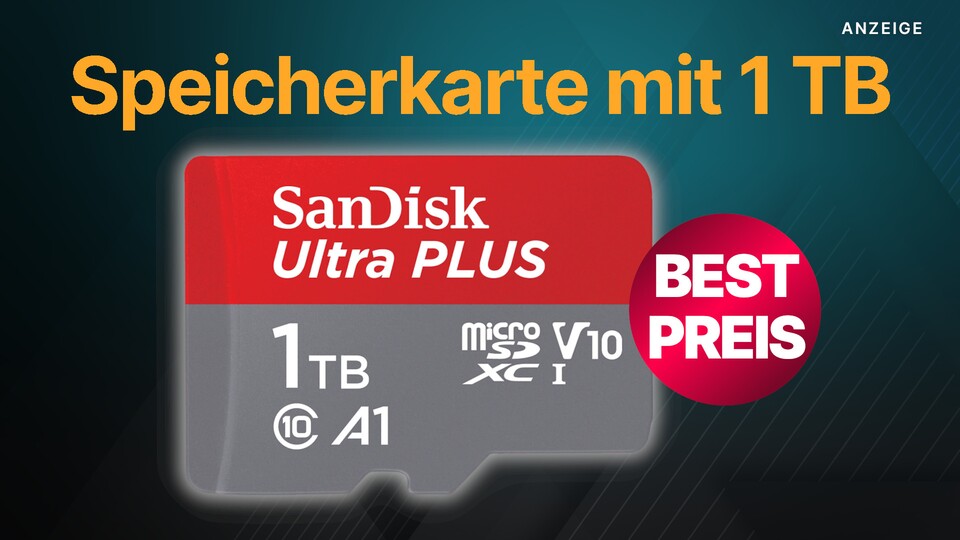 Die SanDisk Ultra MicroSD-Speicherkarte mit 1 TB gibt es heute bei MediaMarkt zum Bestpreis im Tagesangebot.