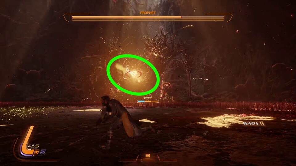 Die Wellen werden durch den gleichförmigen Nebel angekündigt, kurz bevor Prophet sie abfeuert. Hier folgt eine Welle, die sich diagonal von links oben nach rechts unten erstreckt.