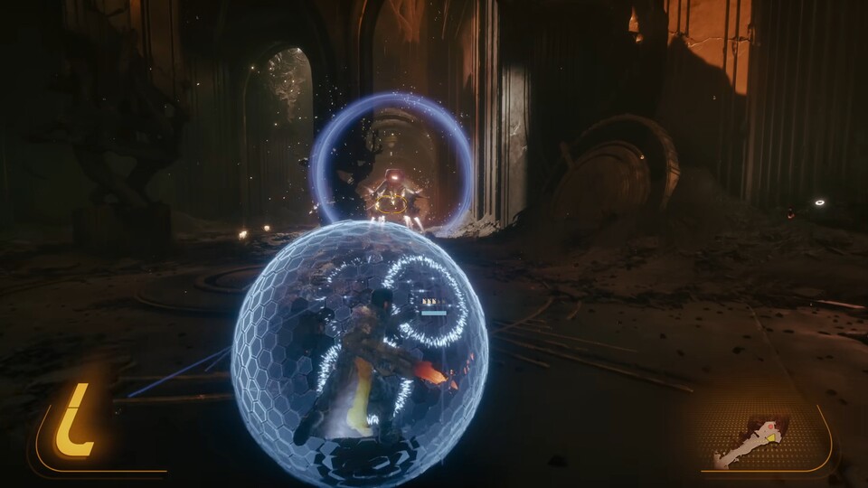 Mit dem Schild könnt ihr die Energie der Angriffe eurer Gegner absorbieren.