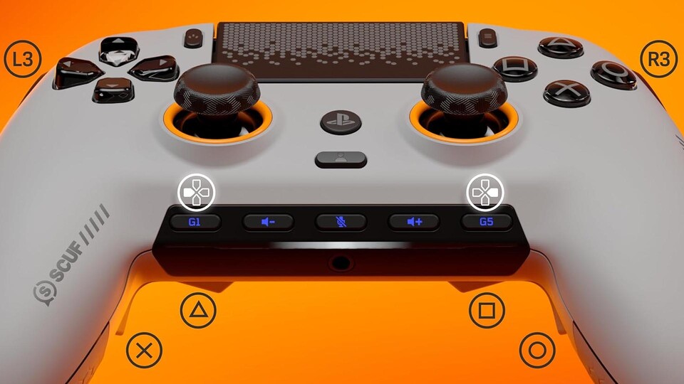 Mechanische Omron-Schalter: Die Instant-Trigger, Aktionstasten und das Steuerkreuz des SCUF Omega liefern euch schnelle, präzise Eingaben.