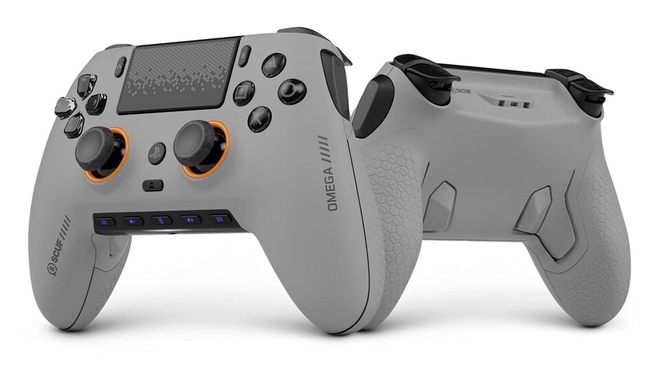 Vier Backpaddles für mehr Kontrolle: Beim SCUF Omega könnt ihr wichtige Aktionen auf die Rückseite legen und müsst dafür nicht den Daumen vom Stick nehmen.