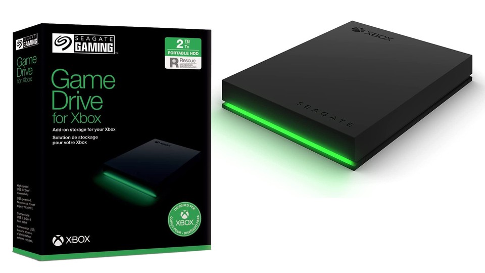 Als Alternative zu den SSD-Speichererweiterungen könnt ihr eure Xbox-Spiele auch auf einer externen SSD wie dem Seagate Game Drive lagern.
