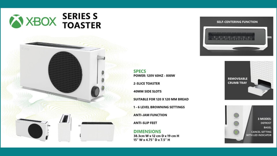 Die Features des Toasters in der Übersicht.