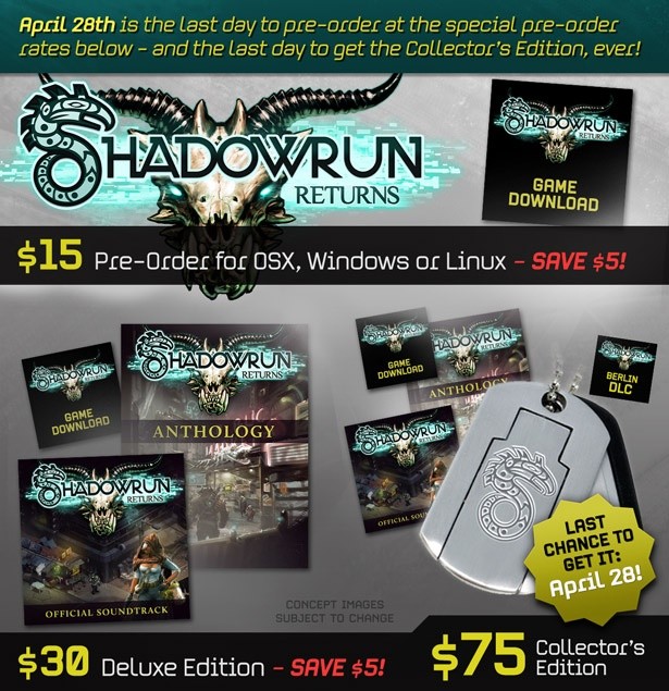 Shadowrun Returns erscheint auch als Collector's Edition für ca. 75 US-Dollar. 