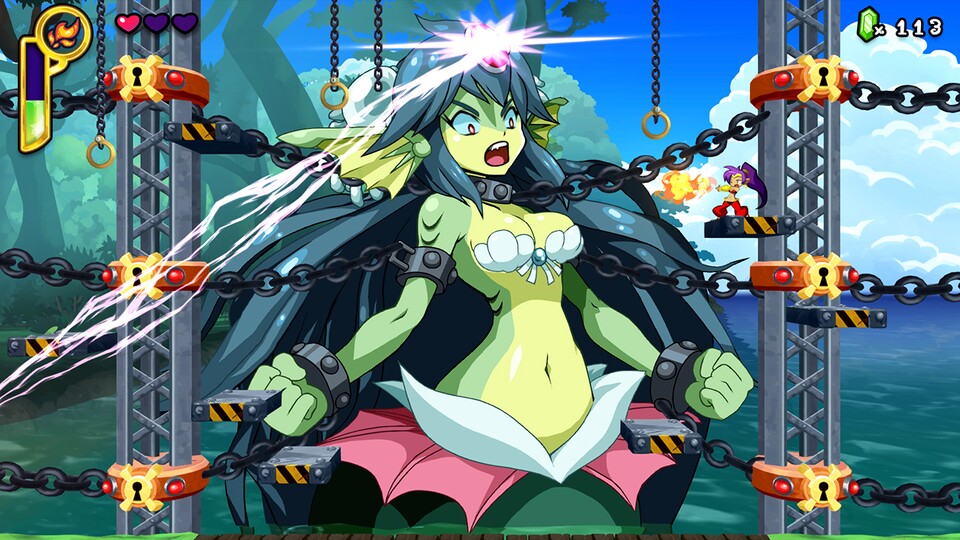 Im Action-Platformer Shantae: Half-Genie Hero bekommen wir es oft mit riesigen Bossgegnern zu tun.