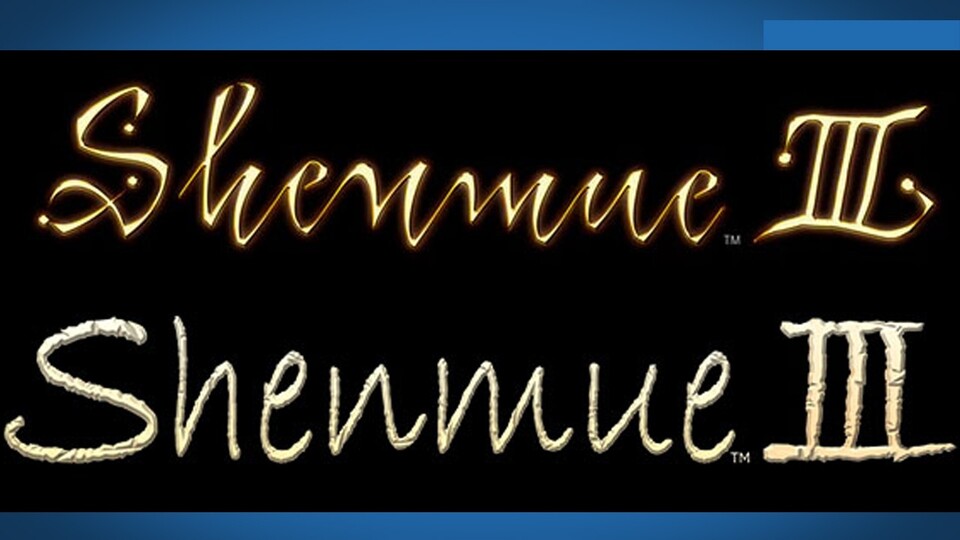 Der Shenmue-3-Schriftzug. Oben die neue Version, unten die alte.