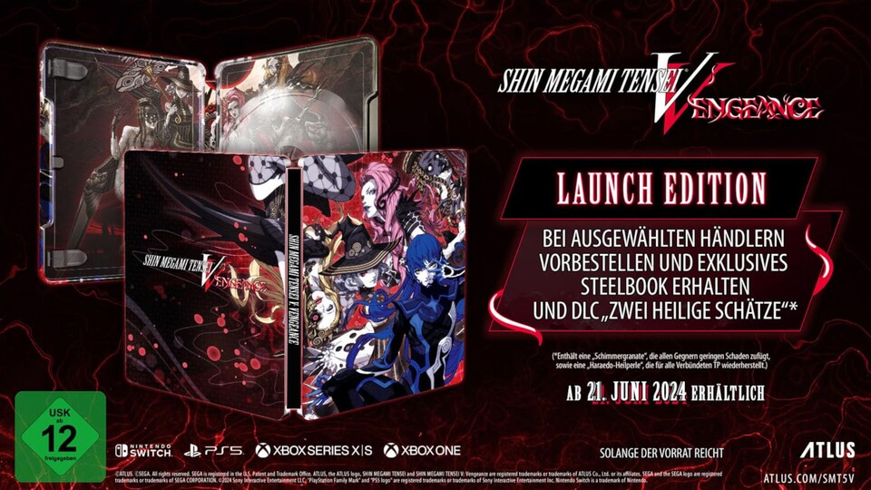 Mit der Launch Edition von Shin Megami Tensei V: Vengeance könnt ihr euch dieses schicke Steelbook sichern.