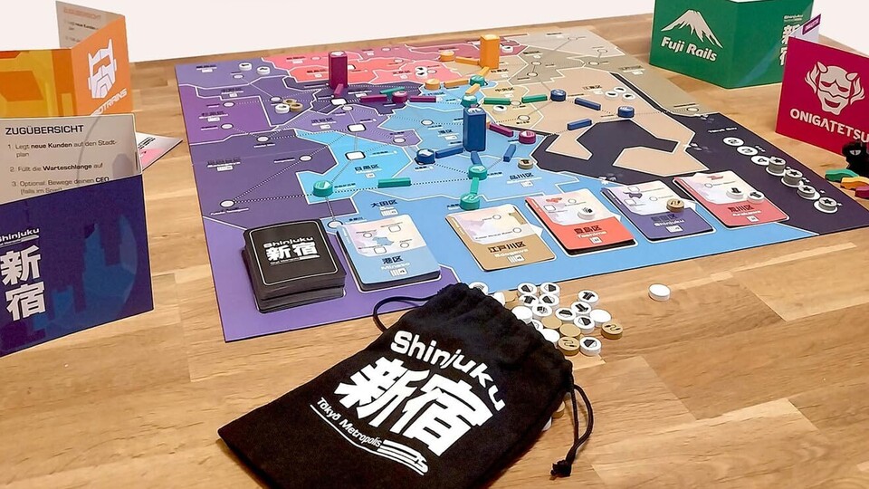 Das Spielbrett ist ein Stadtplan von Tokyo.