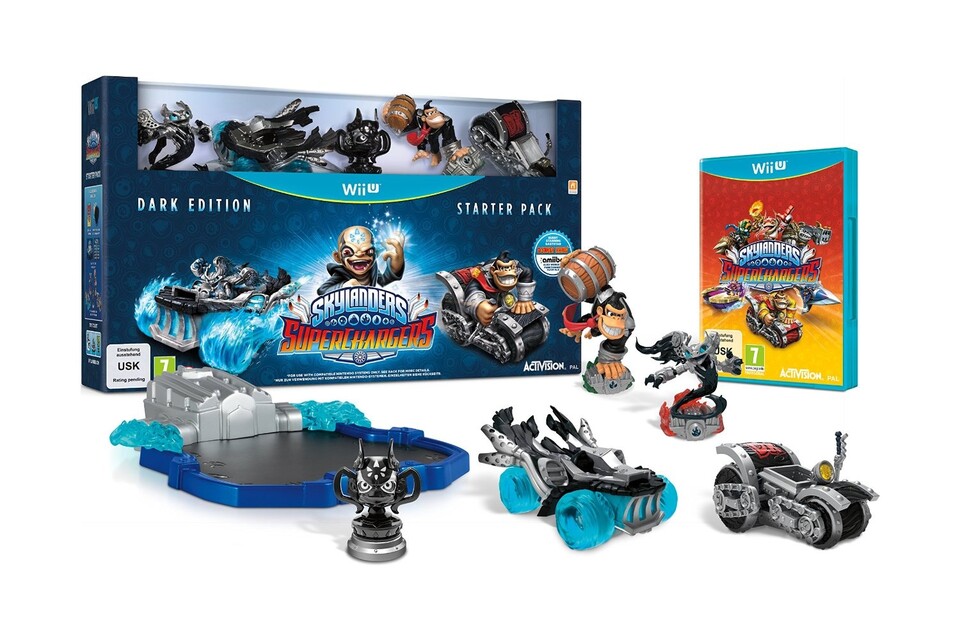 Skylanders: Superchargers wird auf der Wii U und der Wii ebenfalls als Dark-Edition angeboten. Enthalten sind exklusive amiibo-Figuren.