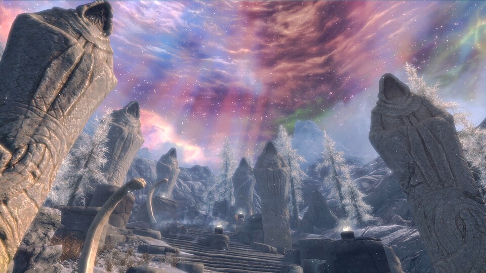 Die eisige Welt von Skyrim ist auch auf Switch 2 noch immer eine Reise wert.