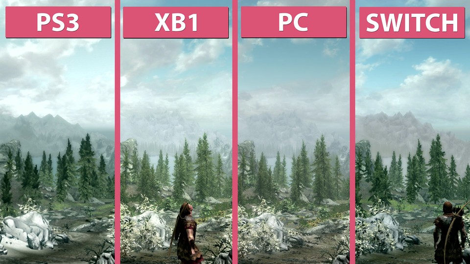Skyrim - Switch gegen PS3, Xbox One und PC im Grafikvergleich