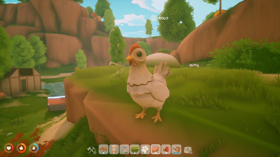 Huhn Rolo hat sich schon früh im Spiel an dieser Stelle verhakt und konnte deswegen nicht im Stall einziehen oder Eier legen – was meinen Fortschritt spürbar gebremst hat.