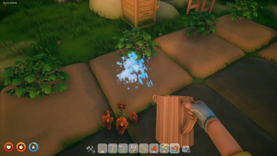 Wer schon einmal Crafting-Cozy-Games gespielt hat, wird sich in Solarpunk sehr schnell zurecht finden – zum Beispiel beim Anbau von Pflanzen.