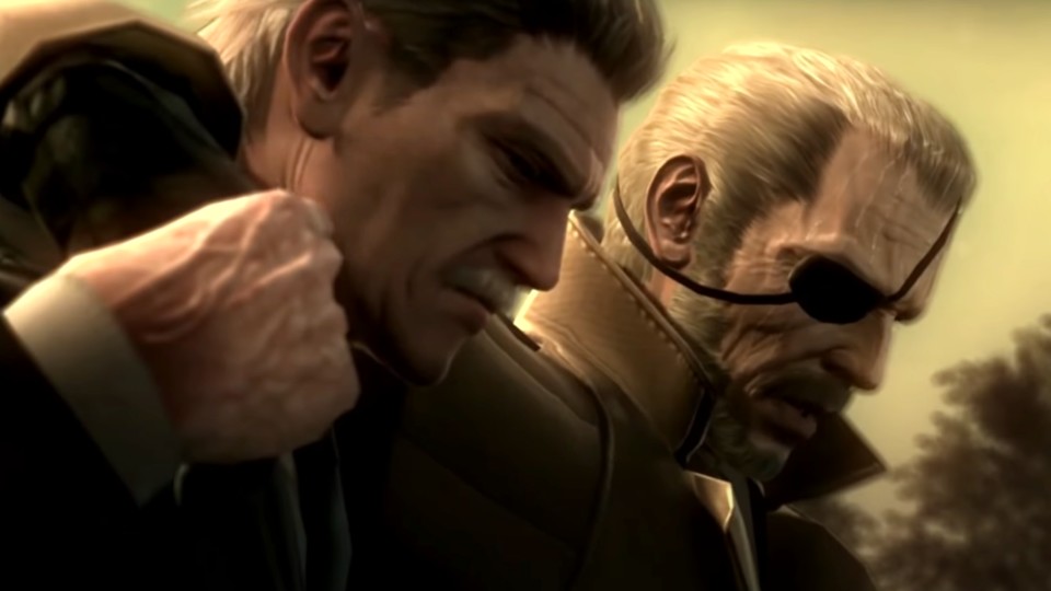 Erst kurz vor seinem Tod, in den Armen seines Sohns Solid Snake, erkennt Big Boss seine Fehler.