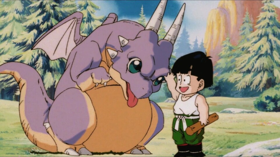 Hier seht ihr Son Gohan und den jungen Icarus im Dragon Ball-Film The Tree of Might (© Akira Toriyama Toei Animation).