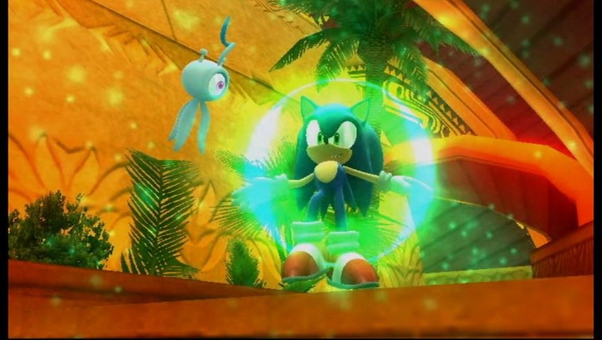 Sonics Rettungsaktion wird belohnt: Von den Wisps erhält der Igel neue Fähigkeiten. [Wii] 