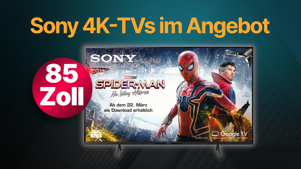 Bei Amazon gibts gerade 4K-Fernseher von Sony in Größen von 43 bis 85 Zoll im Angebot im Angebot.