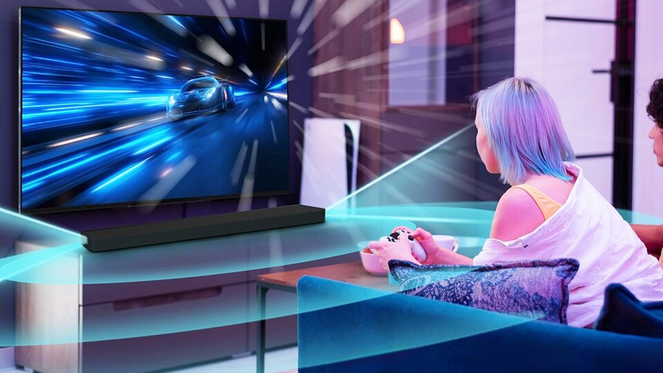 Der Surround-Sound der Soundbar verstärkt auch die Immersion beim Zocken.