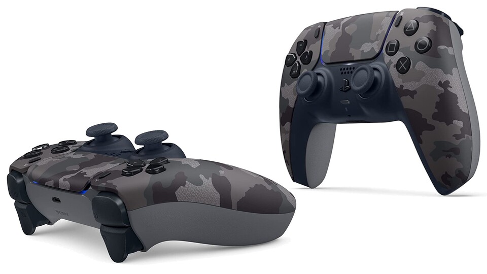 Die Frontschale des neuen Dualsense Controllers ist im Camouflage-Look, die Rückseite in einfarbigem Grau gehalten.