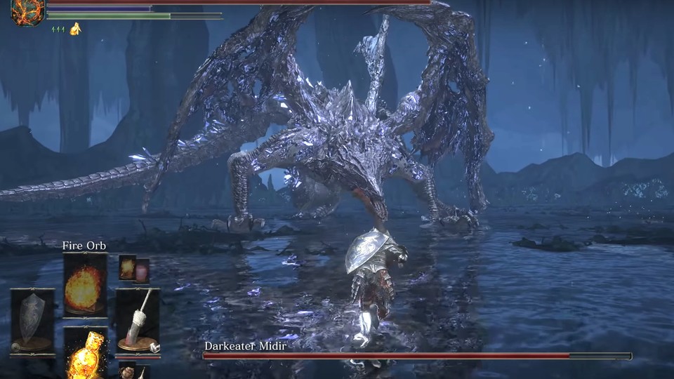 Midir ist der womöglich fieseste Drachen der Souls-Serie (Bildquelle: YouTube, Boss Fight Database)