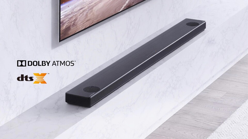 Soundbars mit DTS:X- undoder DTS:X-Zertifizierung verfügen über Lautsprecher, die Schallwellen an der Decke reflektieren lassen. Das könnte sich Sony zunutze machen. (Bildquelle: LG)