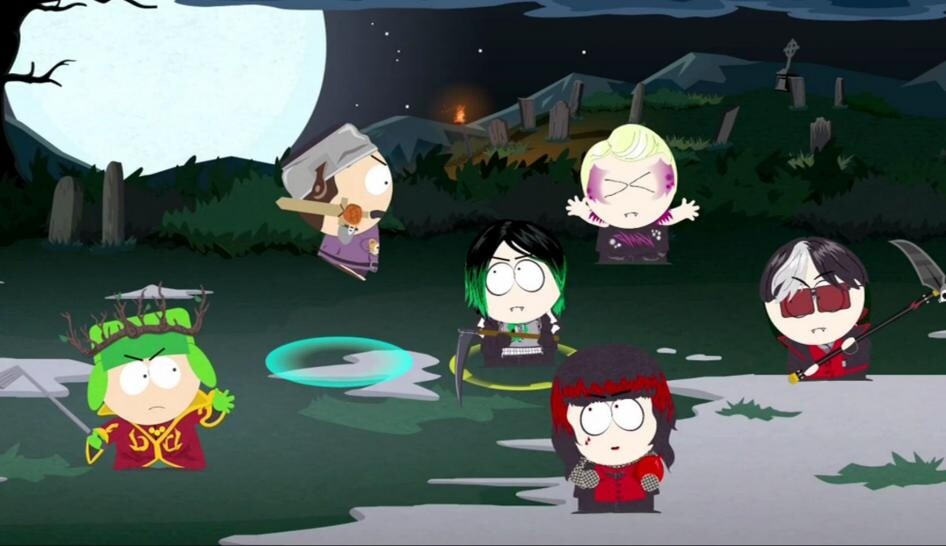 Der Screenshot zeigt das Kampfsystem von South Park: Das Spiel.